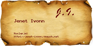 Jenet Ivonn névjegykártya
